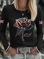 Women's UK Flag Art Printed T-shirt