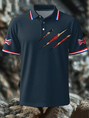 Men's UK Flag Printed Polo Shirt