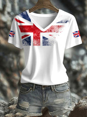 Women's UK Flag Printed T-shirt