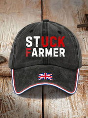 Unisex UK Flag Stuck Farmer Print Hat