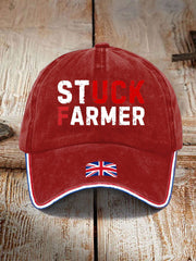 Unisex UK Flag Stuck Farmer Print Hat