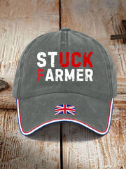 Unisex UK Flag Stuck Farmer Print Hat