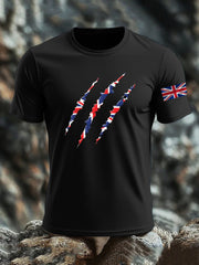 Men's Britsh Imitation Cotton Short-Sleeved Printed T-shirt