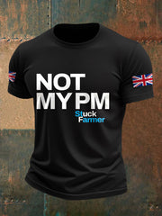 Men's UK Flag Not My MYPM Printed T-shirt