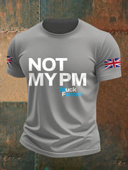 Men's UK Flag Not My MYPM Printed T-shirt