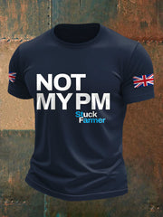 Men's UK Flag Not My MYPM Printed T-shirt