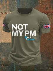 Men's UK Flag Not My MYPM Printed T-shirt