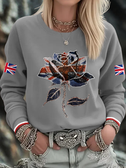 Women's UK Flag Art Printed Sweatshirt