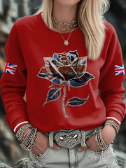 Women's UK Flag Art Printed Sweatshirt