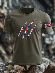 Men's Britsh Imitation Cotton Short-Sleeved Printed T-shirt