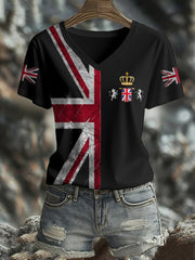 Women's UK Flag Printed T-shirt