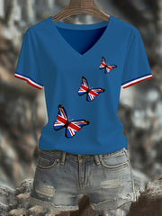 Women's Union Jack Butterfly Short-sleeved T-shirt