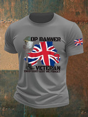 Men's British Veteran Imitation Cotton Short-Sleeved Printed T-shirt