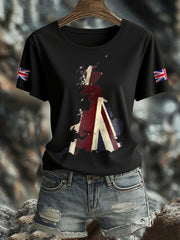 Women's UK Flag Printed T-shirt