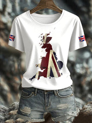 Women's UK Flag Printed T-shirt