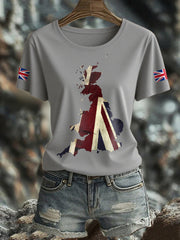 Women's UK Flag Printed T-shirt