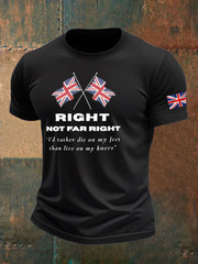 Men's Right Not Far Right Printed imitation cotton short-sleeved T-shirt