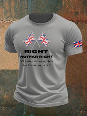Men's Right Not Far Right Printed imitation cotton short-sleeved T-shirt