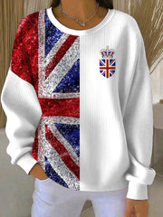 Women's British style Print Casual Sweatshirt