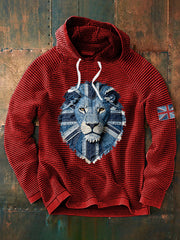 Men's British Faux Denim Waffle Hoodie