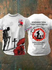 Men's Remembrance Day Lest We Forget Short Sleeves T-shirt