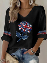 British style imitation denim rhinestone hot-drill