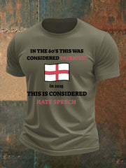 Men's St George Cross England Flag imitation cotton short-sleeved T-shirt