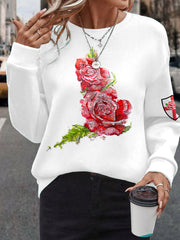 Women's England Rugby Lover Roses Printed Sweatshirt