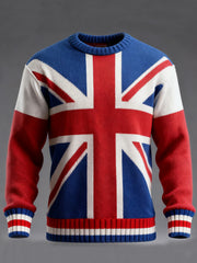 Men's British Flag Printed Casual imitation sweater