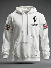 Men's Remembrance Day Lest We Forget Oversized Drop-Shoulder Hoodie With Pockets