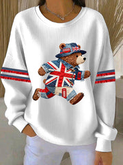 Women's British style Print Casual Sweatshirt