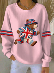 Women's British style Print Casual Sweatshirt