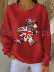 Women's British style Print Casual Sweatshirt