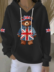 Women's British style Print Casual Hoodie