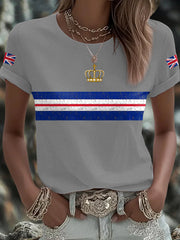 Women's UK Flag Art Printed T-shirt