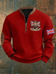 Men's Vintage England Flag Lion Printed Sweatshirt