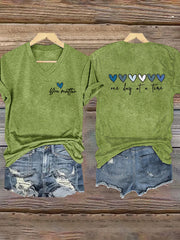 Women's Mental Health Awareness You Matter One Day At A Time Short Sleeve T-Shirt