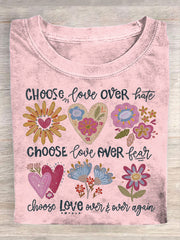 Women's Mental Health Choose Love Printed T-shirt