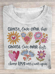 Women's Mental Health Choose Love Printed T-shirt