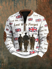 Men's Remembrance Day Lest We Forget Printed Sweatshirt