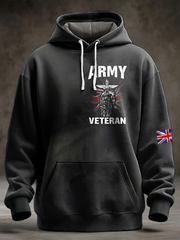 Men's British Veteran Oversized Drop-Shoulder Hoodie with Pockets