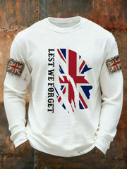 Men's Remembrance Day Lest We Forget Waffle Long Sleeve T-Shirt