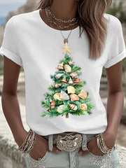 Women's Funny Christmas Printed T-shirt