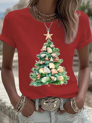 Women's Funny Christmas Printed T-shirt