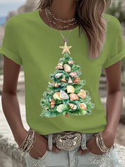Women's Funny Christmas Printed T-shirt