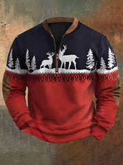 Men's Retro Christmas Printed Sweatshirt