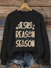 Women's Jesus Is The Reason For The Season Printed Casual Top