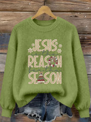 Women's Jesus Is The Reason For The Season Printed Casual Top