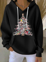 Women's Christmas tree print Hoodie