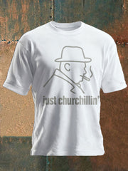 Unisex Funny Churchill Printed T-shirt